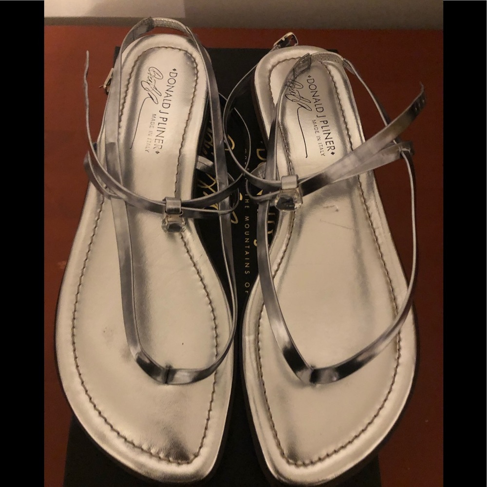 Donald J. Pliner Silver Strappy Sandals